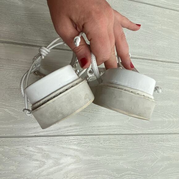 Aje Women's White Neo Pearl Embellished Platform Sandals Size 6 / 37 $275 - Picture 10 of 12